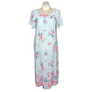 Vintage Floral Nightgown - Blue and Pink
